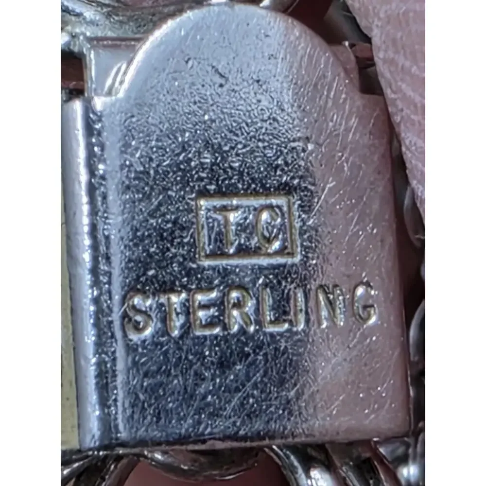 TC Sterling Charm Bracelet double linked safety chain 7.5